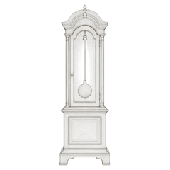 Contour-line emblem: a pendulum clock stopped dead.