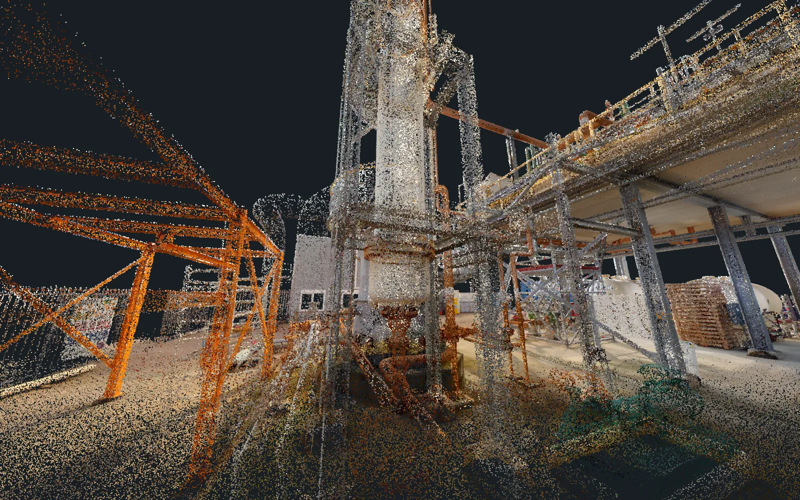LiDAR point cloud of a process plant in Rotterdam
