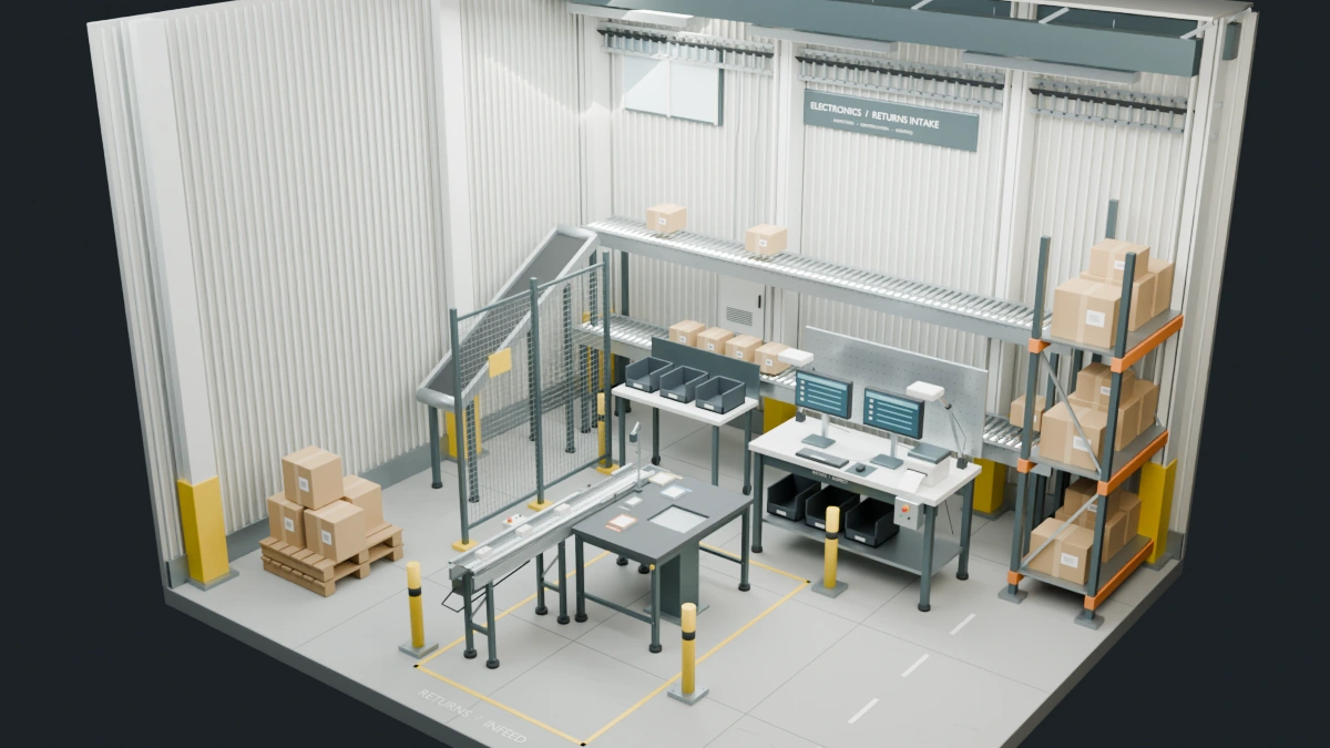 Conveyor inspection area
